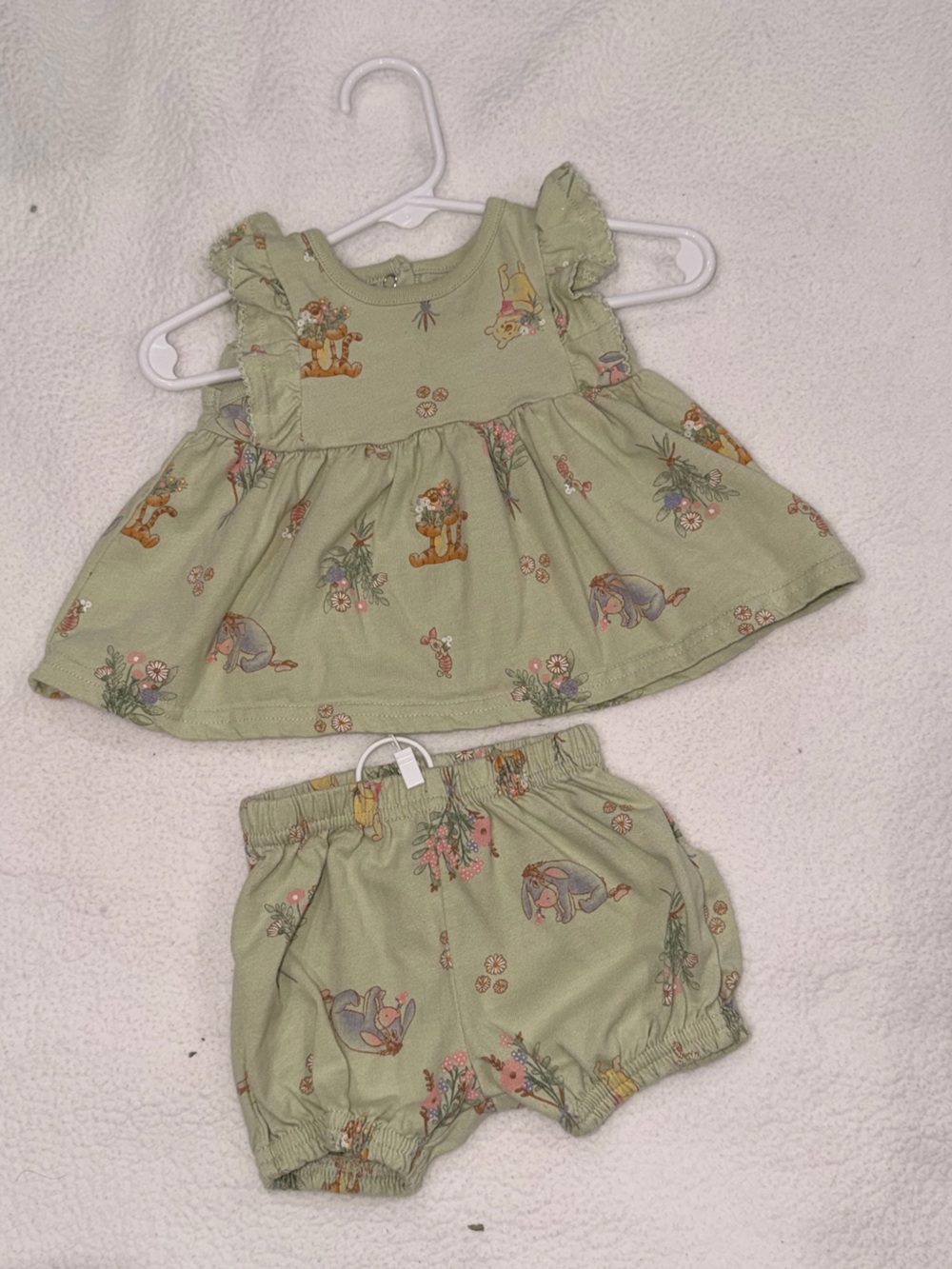 Kids Two-Piece Floral & Animal Print Bottoms Set - Sage Green